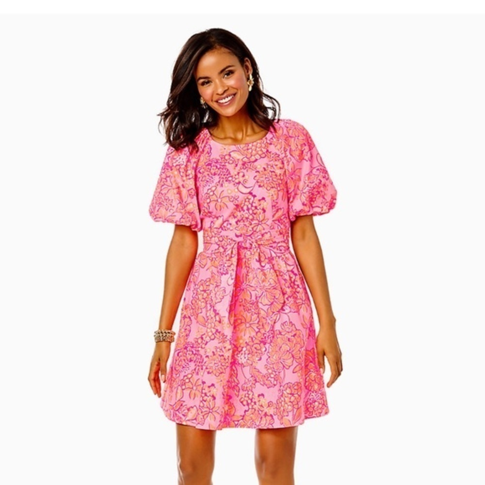NWT lilly pulitzer knoxlie elbow sleeve mandevilla baby days bloom dress size 6 - Picture 4 of 10
